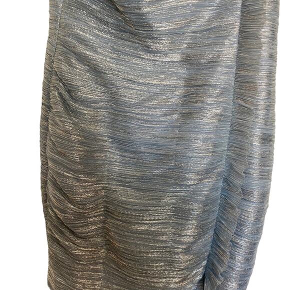 Aidan Blue Silver One Shoulder Mini Cocktail Dress Sz 8 - Picture 7 of 13